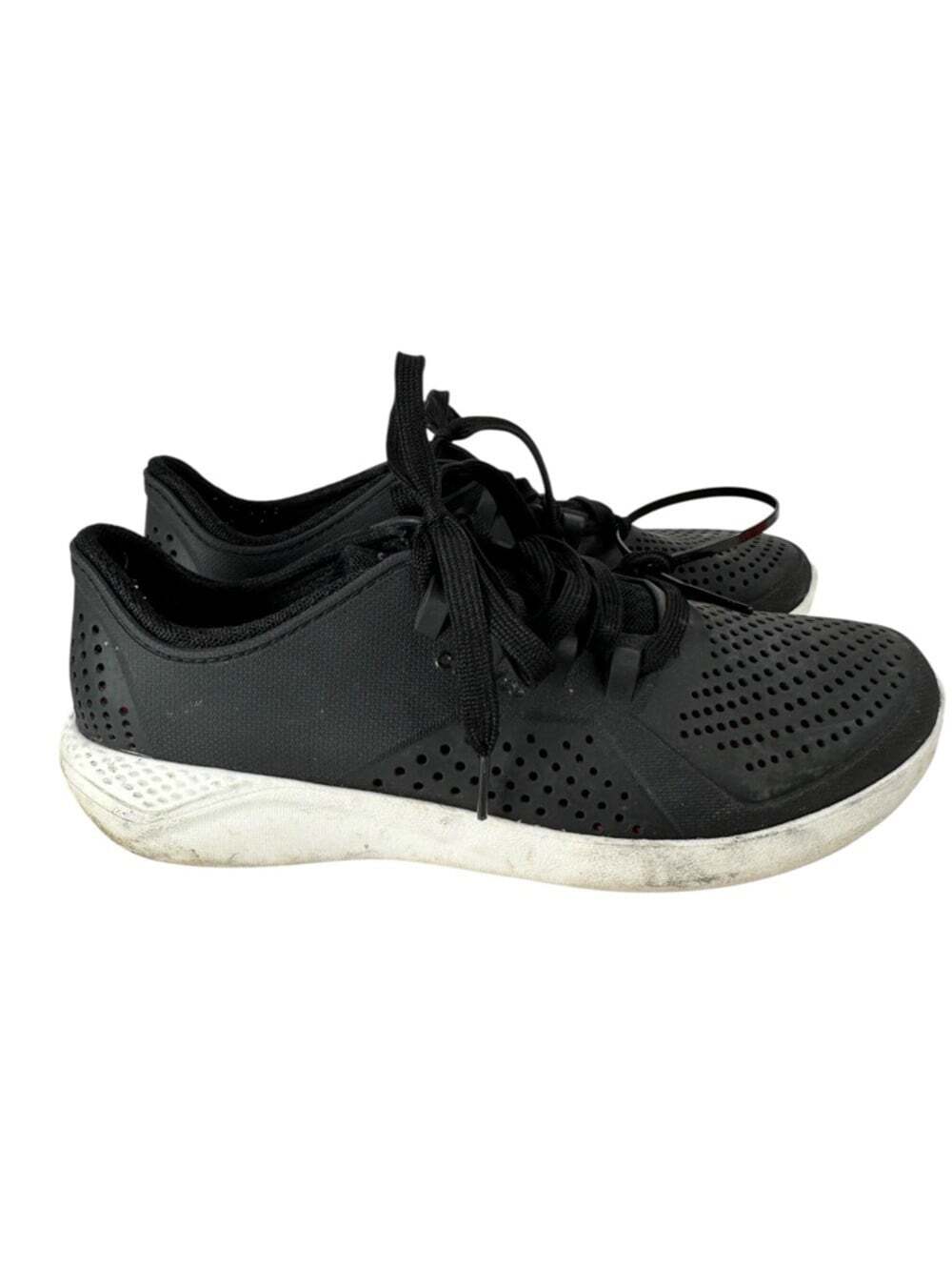 Crocs LiteRide Pacer Sneakers Black Lace Up Walking Athleisure Womens 10